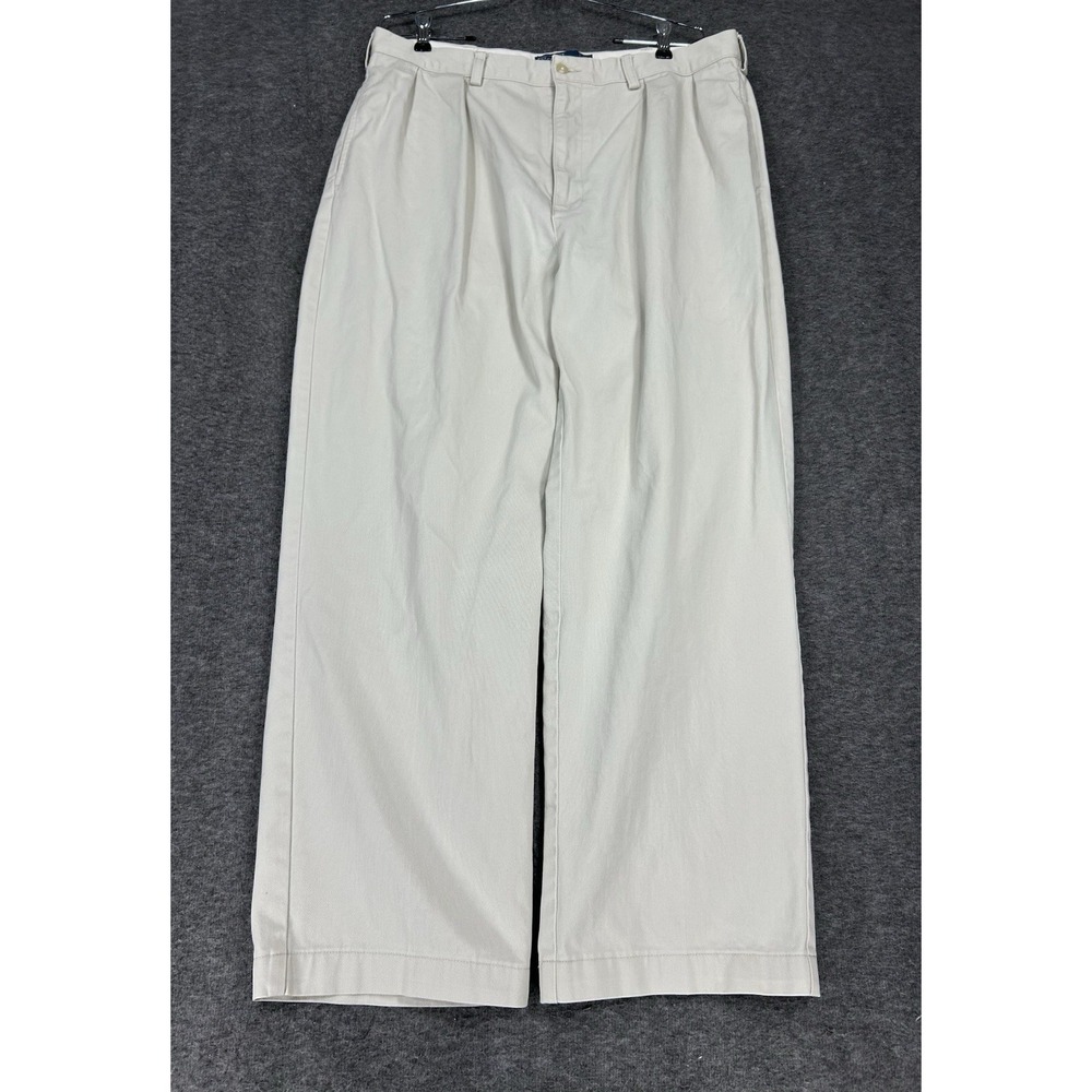 Vintage Polo Ralph Lauren Mens 36x32 Andrew Pant Pleated Chino‎ Beige Baggy